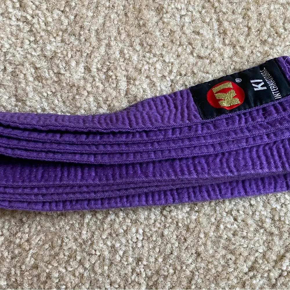 KI International Purple KIDS Karate Belt Martial Arts, size 1